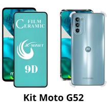 Kit Capa Transparente + Película de Cerâmica para Motorola Moto G52 Kit Capa Transparente + Película de Cerâmica para Motorola Moto G52