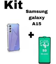 Kit Capa Transparente + Película de Cerâmica para Samsung Galaxy A15