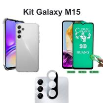 Kit Capa Transparente + Película de Cerâmica + Película Câmera para Samsung Galaxy M15