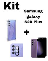 Kit Capa Transparente + Película Fosca Privacidade + Película da Câmera Samsung Galaxy S24 Plus