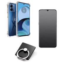 Kit Capa Transparente + Película Fosca Privacidade + Suporte Anel para MOTO G84 Kit Capa Transparente + Película Fosca Privacidade + Suporte Anel para MOTO G84