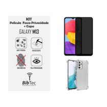 Kit Capa Transparente + Película Privacidade Fosca para Samsung Galaxy M13 Kit Capa Transparente + Película Privacidade Fosca para Samsung Galaxy M13