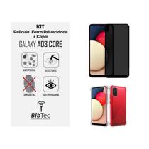 Kit Capa Transparente + Película Privativa Fosca de Cerâmica Samsung Galaxy A03 CORE