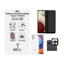 Kit Capa Transparente + Película Privativa Fosca + Película Câmera Samsung Galaxy A12