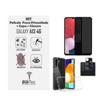 Kit Capa Transparente + Película Privativa Fosca + Película Câmera Samsung Galaxy A13 4G Kit Capa Transparente + Película Privativa Fosca + Película Câmera Samsung Galaxy A13 4G