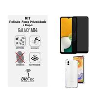 Kit Capa Transparente + Película Privativa Matte Fosca 9D Cerâmica Samsung Galaxy A04