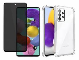 Kit Capa Transparente + Película Privativa Matte Fosca 9D Cerâmica Samsung Galaxy A72