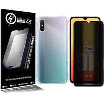 Kit Capa Transparente + Película Vidro Privacidade 3d Compativel Redmi 9I Sport 6.53 - Cell In Power25 Kit Capa Transparente + Película Vidro Privacidade 3d Compativel Redmi 9I Sport 6.53 - Cell In Power25