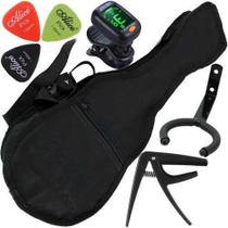 Kit Capa Ukulele Concerto C/ Palheta Afinador Suporte Capo