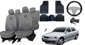 Kit capa Vectra couro cinza + tapete e volante