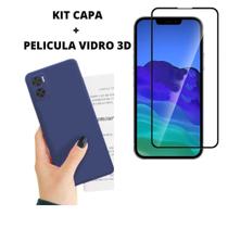 Kit Capa Veludo Compatível Moto E22 ul+ Pelicula 3D Kit Capa Veludo Compatível Moto E22 ul+ Pelicula 3D