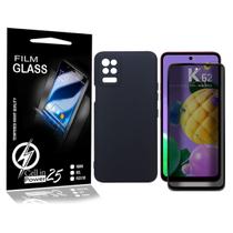 Kit Capa Veludo + Película Vidro Privacidade 3d P/ LG K62 LMK520BMW - Cell In Power25