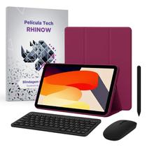 Kit Capa Vinho Slim para Xiaomi Redmi Pad SE 11": Película de vidro + Caneta Precision + Teclado + Mouse Kit Capa Vinho Slim para Xiaomi Redmi Pad SE 11": Película de vidro + Caneta Precision + Teclado + Mouse