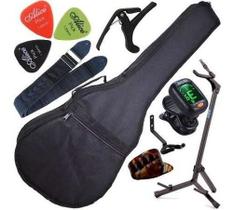 Kit Capa Violão Acolchoada Folk C/ Acessórios + Suporte G3s