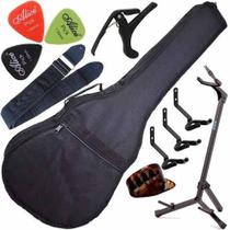 Kit Capa Violão Folk Acolchoada C/ Acessórios + Suporte G3s