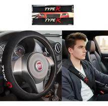 Kit Capa Volante + Protetor De Cinto Universal Automotivo Cor:Preto