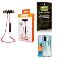 Kit Capa Xiaomi Mi Note 10 S + Fone Esportivo E Película 3D