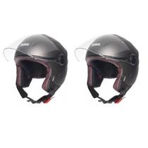 Kit Capacete Aberto Joy23 Cinza Couro