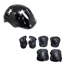 Kit Capacete Cotoveleira Joelheira Patins Skate Patinete Infantil Kit Capacete Cotoveleira Joelheira Patins Skate Patinete Infantil