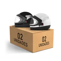 Kit Capacete Fechado Sport Moto 2 Unidades Preto Fosco (Kit)