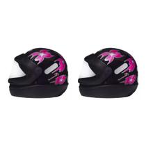 Kit Capacete Feminino San Marino Preto Femme 2 Unidades Kit Capacete Feminino San Marino Preto Femme 2 Unidades