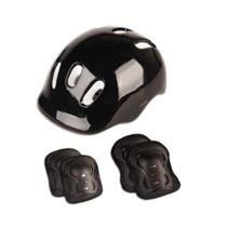 Kit Capacete Infantil Com Joelheiras E Cotoveleiras Preto