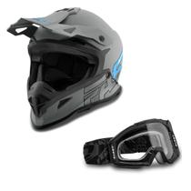 Kit Capacete Pro Tork Fast 788 Grey Fosco + ÓCulos Pro Tork Blast Preto - Cinza