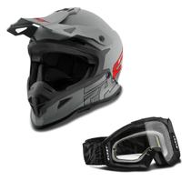 Kit Capacete Pro Tork Fast 788 Grey Fosco + Óculos Pro Tork Blast Verde - Preto