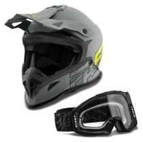 Kit Capacete Pro Tork Fast 788 Grey Fosco + Óculos Pro Tork Blast