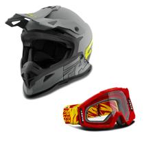 Kit Capacete Pro Tork Fast 788 Grey Fosco + Óculos Pro Tork Blast
