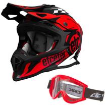 Kit Capacete Trilha Etceter Fast + Oculos Pro Tork 788 Motocross Off Road Fechado Masculino Feminino