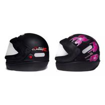 Kit Capacetes San Marino Preto Fosco Classic Femme Feminino Preto Kit Capacetes San Marino Preto Fosco Classic Femme Feminino Preto