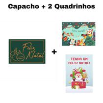 Kit Capacho Divertido Natal + 2 Quadros Decorativos Natal - American Kap