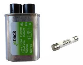 Kit Capacitor Microondas Alta Tensão 0,90uf 2100v + Fusivel