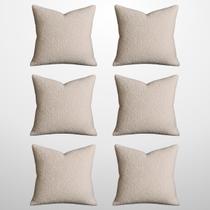 Kit Capas Almofada 6 Unidades Bouclé Luxo 50x50cm para Sofá Decorativa Capri