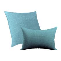 Kit Capas Almofadas Decorativa Ziper Invisivel 50x50cm e Capa Retangular 50x30cm Verde Água