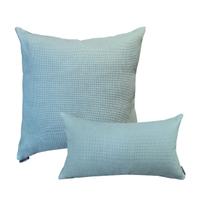 Kit Capas Almofadas Decorativa Ziper Invisivel 50x50cm e Capa Retangular 50x30cm Verde Água