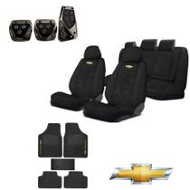 kit capas automotiva para banco em tecido grosso original + tapete e pedal esporte para classic 2011 - kit automotivo