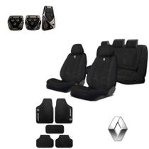 kit capas automotiva para banco em tecido grosso original + tapete e pedal esporte para Clio 98 - kit automotivo