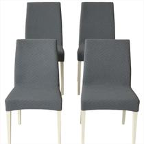 Kit Capas Cadeiras Jantar Mesa 4 Lugares Elastano Proteção Kit Capas Cadeiras Jantar Mesa 4 Lugares Elastano Proteção