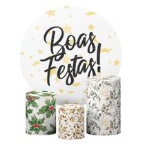 Kit Capas Cilindros P M G Celebração Ano Novo + Painel 1,50 - Decoraset