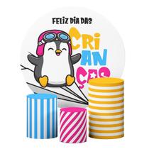 Kit Capas Cilindros P M G + Painel Pinguim Dia Das Crianças