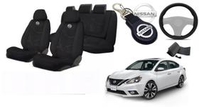 Kit Capas Conforto Elegância Sentra 20-24 + Volante + Chaveiro