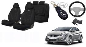 Kit Capas Conforto Estilizado Elantra 14-18 +(Capa Volante) + Chaveiro