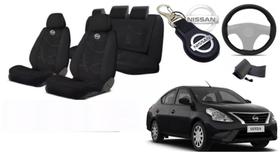 Kit Capas Conforto Estilizado Versa 11-19 + Volante + Chaveiro