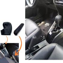 Kit Capas Couro Manopla Câmbio Automático E Alavanca Freio de Mão Yaris 2018 2019 2020 2021
