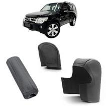 Kit Capas Couro Protege Câmbio Automático Com Reduzida E Puxador Freio Mão Pajero Full 2002 Á 2021