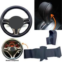 Kit Capas Couro Volante Borracha E Manopla Câmbio Automático Honda Fit 2009 2010 2011 2012 2013 2014 Kit Capas Couro Volante Borracha E Manopla Câmbio Automático Honda Fit 2009 2010 2011 2012 2013 2014