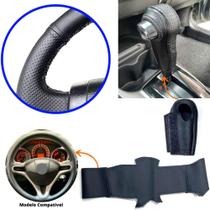 Kit Capas Couro Volante E Manopla Câmbio Automático Honda City 2009 2010 2011 2012 2013 2014