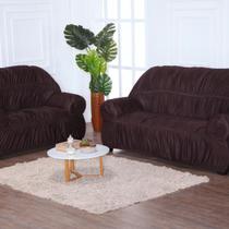 Kit Capas D Sofá E 2 3 Lugares Elásticada Malha Gel - Tabaco Kit Capas D Sofá E 2 3 Lugares Elásticada Malha Gel - Tabaco